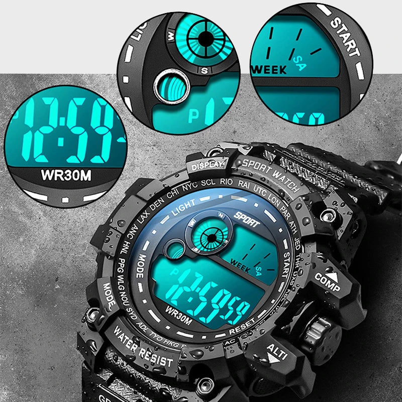 New Men LED Digital Watches Luminous Fashion Sport