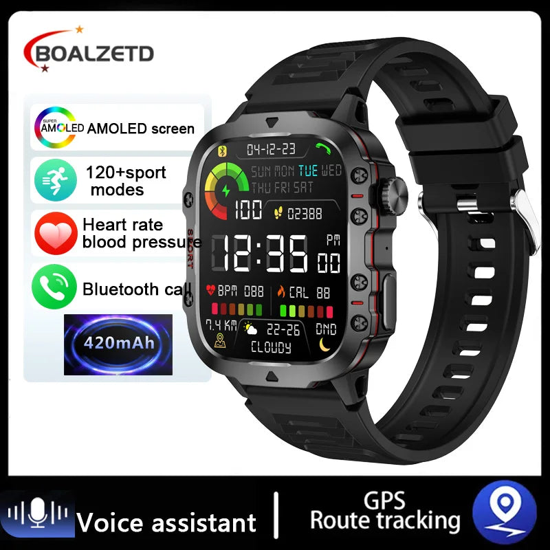 2024 New For Xiaomi Military Smart Watch Men IP68 5ATM Outdoor Sports Fitness Tracker Health Monitor 1.96"  Call Smartwatch