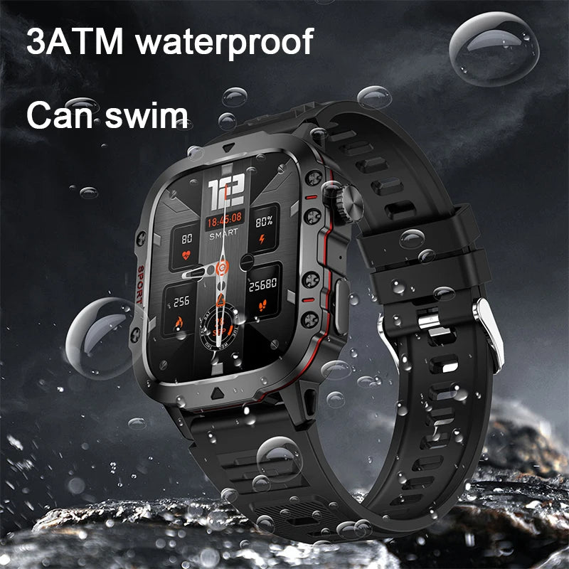 2024 New For Xiaomi Military Smart Watch Men IP68 5ATM Outdoor Sports Fitness Tracker Health Monitor 1.96"  Call Smartwatch