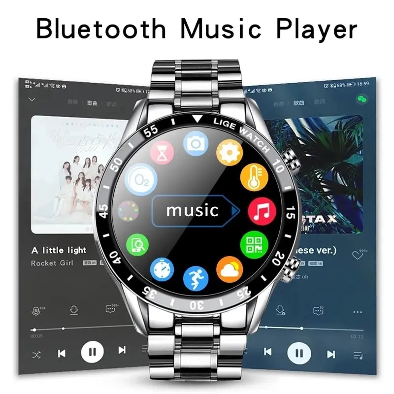 Smart Watch Men Full Circle Touch Screen Bluetooth Call Men Smartwatch Waterproof Sport Activity Fitness Watch